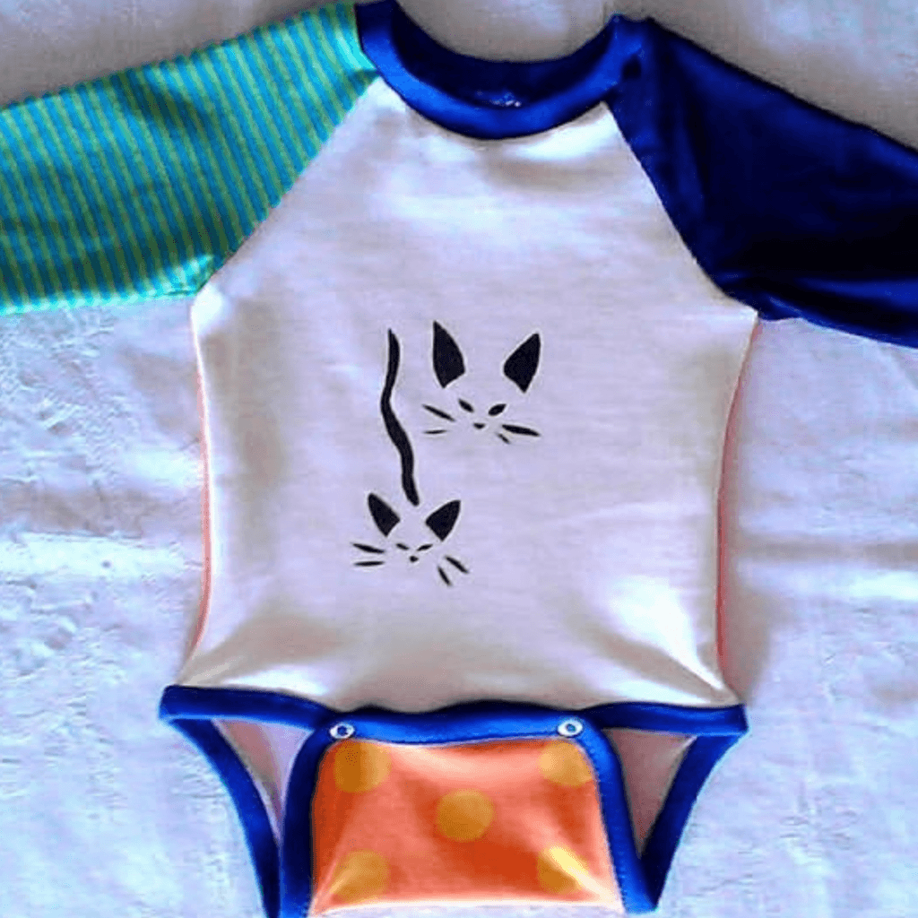 body justaucorps bébé couleurs estampage chatons